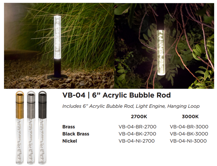 Brilliance Versa Beam VB-04 configuration showing the fixture, finish options, and installation example