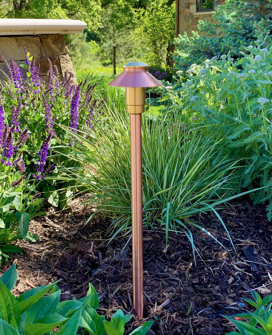Brilliance Zion G4 path light installed alongside a garden pathway