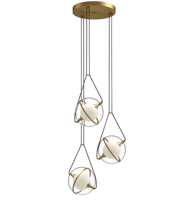 Kuzco CH76718-BG Aries 18-in Brushed Gold LED Chandeliers - Atlantic Lighting