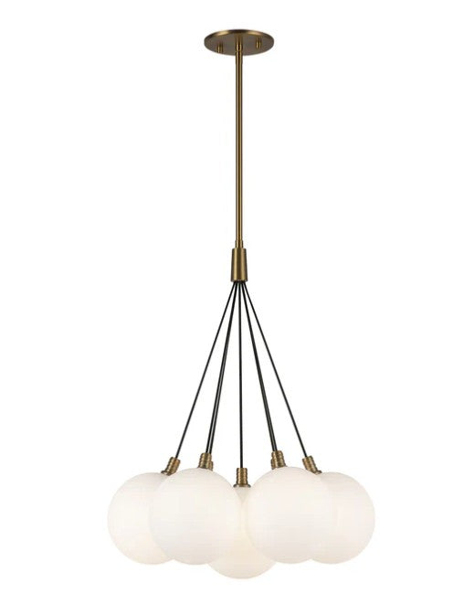 Kuzco CH3117-BG/OP Bolla 16-in Brushed Gold/Opal Glass LED Chandelier - Atlantic Lighting