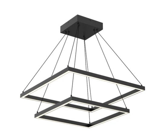 Kuzco CH88224-BK Piazza 24-in Black LED Chandeliers - Atlantic Lighting