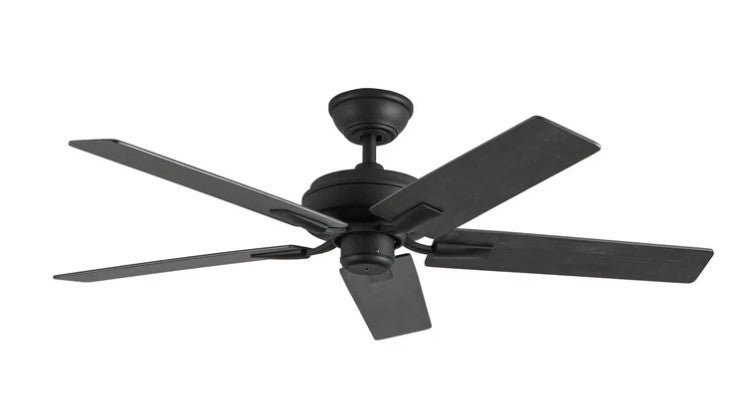Kuzco CF78752-MB-NLW ceiling fan with matte black housing and five black blades
