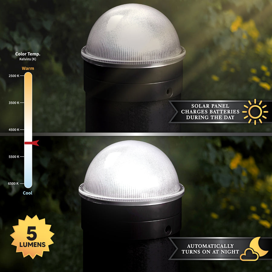 Classy Caps CH2233B Black Chainlink Summit Solar Post Cap - Atlantic Lighting