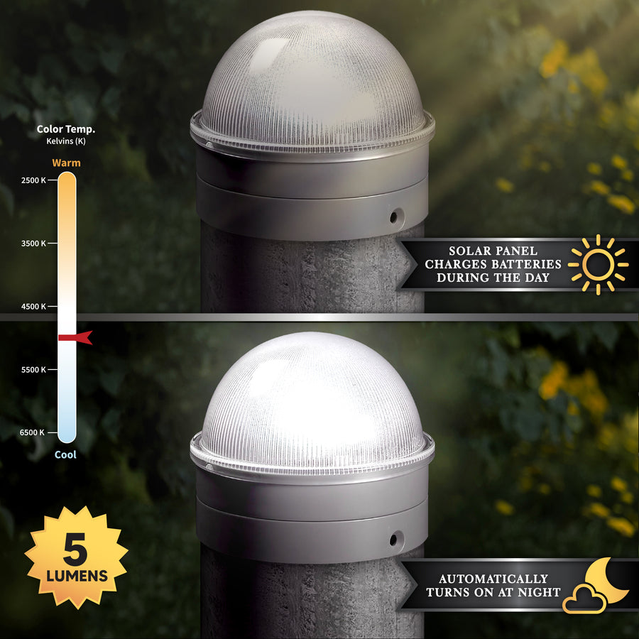 Classy Caps CH2233S Silver Chainlink Summit Solar Post Cap - Atlantic Lighting