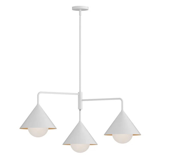 Kuzco CH485245WHOP Remy 38-in White/Opal Glass 3 Lights Chandeliers - Atlantic Lighting