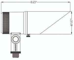 Lumien Black Aluminum Down Light, 8 Watts, Standard Dimming, 10-15V, 600 Lumens, 2700K, w/  40 Degree Beam Spread Lens & Hex Louver