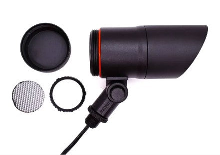 Lumien D7A1-12W-BK Black Aluminum Spot Light, 12 Watts, Dimmable (WW - 2700-5700K), 10-15V, 840 Lumens, w/ 40 Degree Beam Spread Lens & Hex Louver - Atlantic Lighting