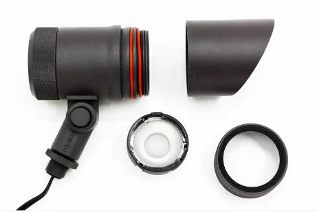 Lumien D7A1-12W-BK Black Aluminum Spot Light, 12 Watts, Dimmable (WW - 2700-5700K), 10-15V, 840 Lumens, w/ 40 Degree Beam Spread Lens & Hex Louver - Atlantic Lighting