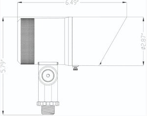 Lumien Black Aluminum Spot Light, 12 Watts,   Dimmable (WW - 2700-5700K), 10-15V, 840 Lumens, w/  40 Degree Beam Spread Lens & Hex Louver