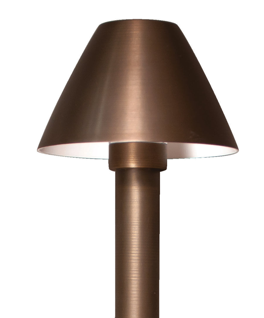 Dauer 490019 Atlantis weathered brass path light shade and stem detail