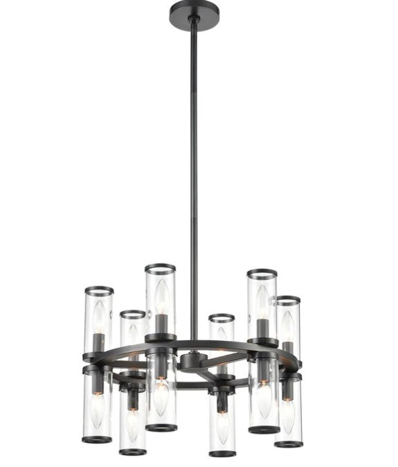 Kuzco CH309066UBCG Revolve Clear Glass/Urban Bronze 12 Lights Chandeliers - Atlantic Lighting