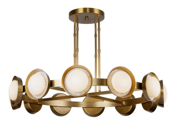 Kuzco CH320050VB Alonso 50-in Vintage Brass LED Chandeliers - Atlantic Lighting