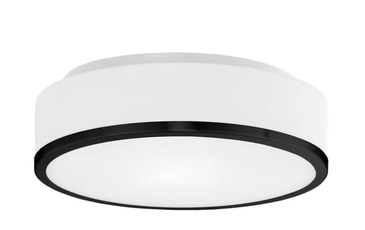 Kuzco 599002BK Charlie 12-in Black 2 Lights Flush Mount - Atlantic Lighting