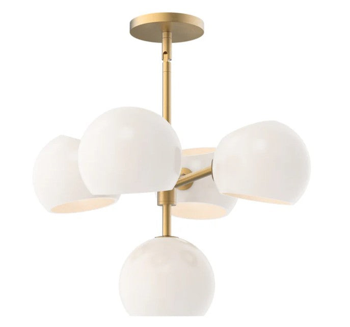 Kuzco CH548518BGOP Willow 18-in Brushed Gold/Opal Matte Glass 5 Lights Chandeliers - Atlantic Lighting