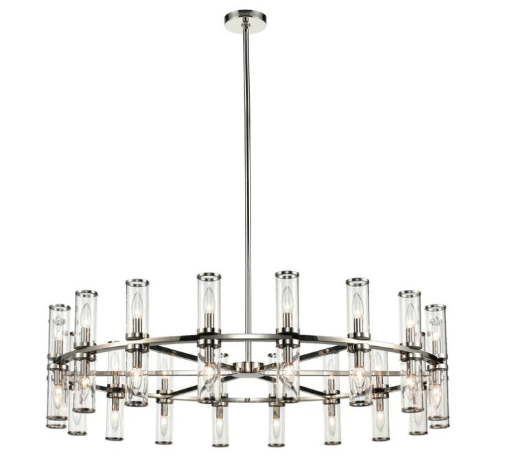 Kuzco CH309036PNCG Revolve Clear Glass/Polished Nickel 36 Lights Chandeliers - Atlantic Lighting