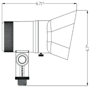 Lumien Bronze Aluminum Flood Light, 15 Watts, Standard Dimming, 10-15V, 1000 Lumens, 3000K, w/  40 Degree Beam Spread Lens & Hex Louver