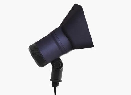 Lumien F5A1-8W-27K-BK Black Aluminum Flood Light, 8W, Standard Dimming, 10-15V, 600 Lumens, 2700K, w/ 40 Degree Beam Spread Lens & Hex Louver - Atlantic Lighting