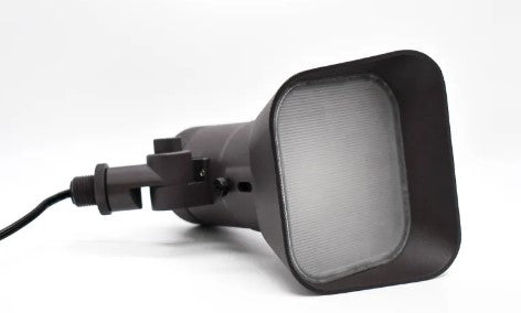 Lumien F7A1-12W-BK Black Aluminum Flood Light, 12 Watts, Dimmable (WW - 2700-5700K), 10-15V, 670 Lumens, w/ 40 Degree Beam Spread Lens & Hex Louver - Atlantic Lighting