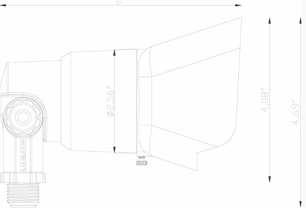 Lumien F9B1-10W-A Brass Flood Light, 10 Watts, Dimmable (RGBWW - 2700-5700K), 10-15V, 375 Lumens, w/ 15 Degree, 40 Degree, 60 Degree Beam Spread Lens - Atlantic Lighting