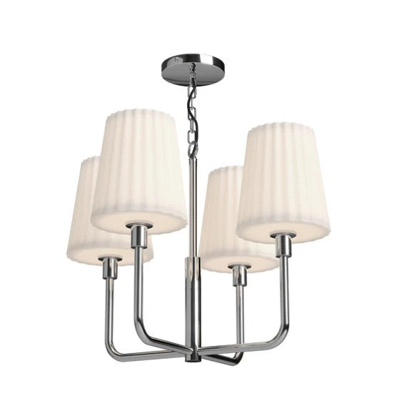 Kuzco CH628423CHOP Plisse 23-in Chrome/Opal Matte Glass 4 Lights Chandeliers - Atlantic Lighting