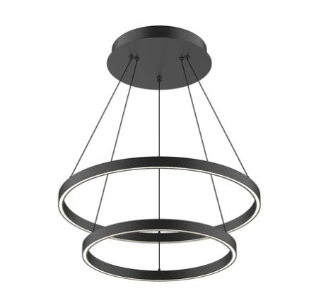Kuzco CH87824-BK Cerchio 24-in Black LED Chandeliers - Atlantic Lighting