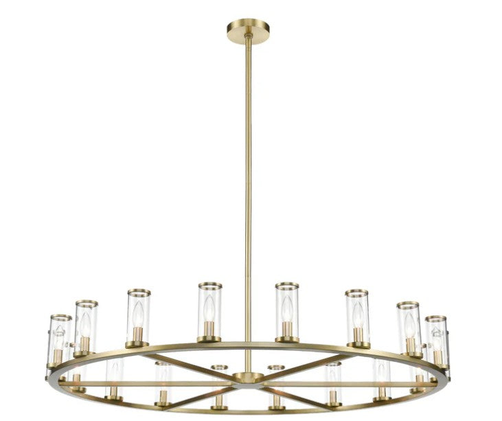 Kuzco CH309018NBCG Revolve Clear Glass/Natural Brass 18 Lights Chandeliers - Atlantic Lighting