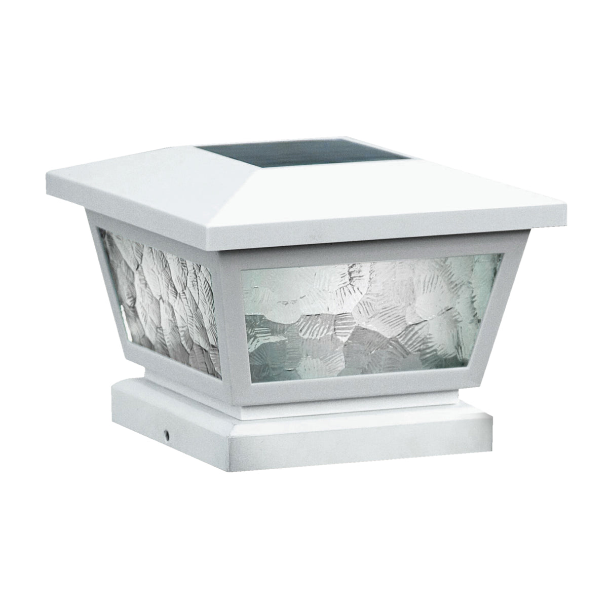 Classy Caps FS100W 5X5/4X4/3.5X3.5 White Fairmont Solar Post Cap - Atlantic Lighting
