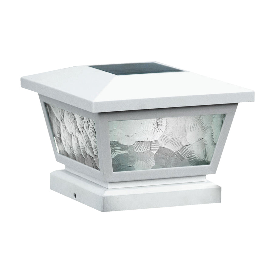 Classy Caps FS100W 5X5/4X4/3.5X3.5 White Fairmont Solar Post Cap - Atlantic Lighting