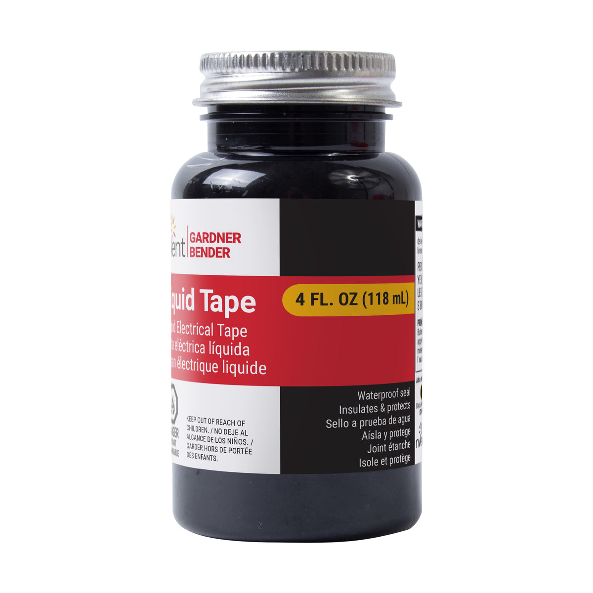 Gardner Bender LTB-400 black liquid electrical tape, 4-ounce jar