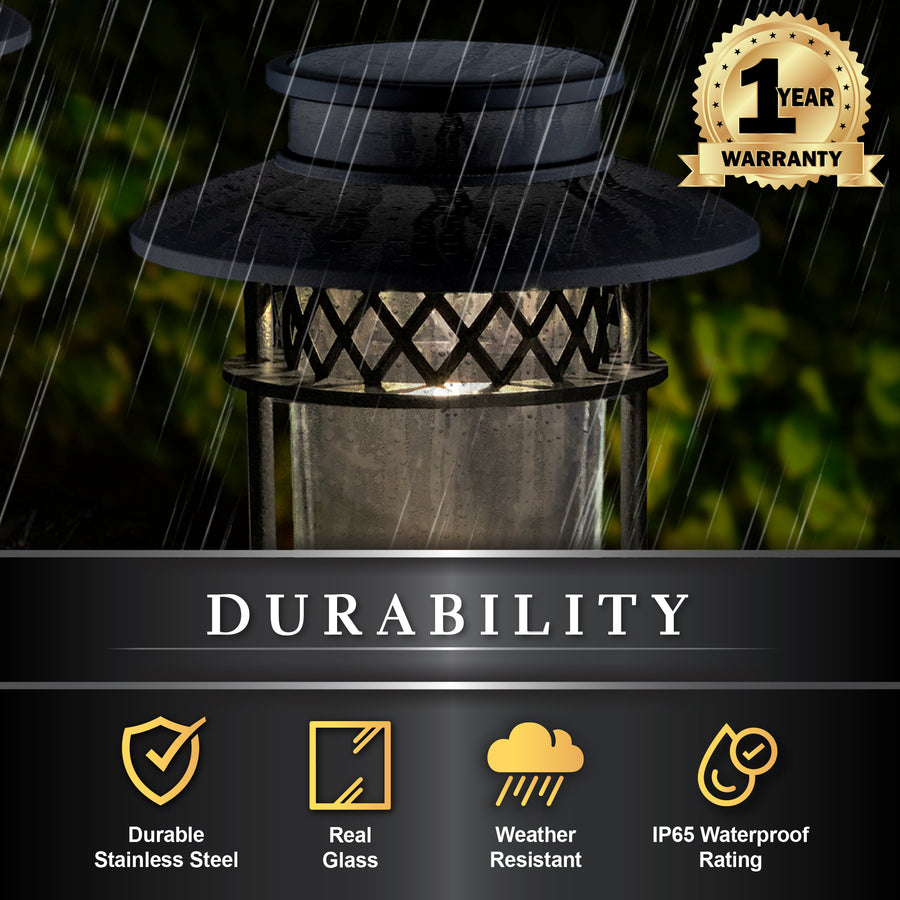 Classy Caps GL1101 Black Stainless Steel Landscape, Path & Garden Light - 2 Pk - Atlantic Lighting