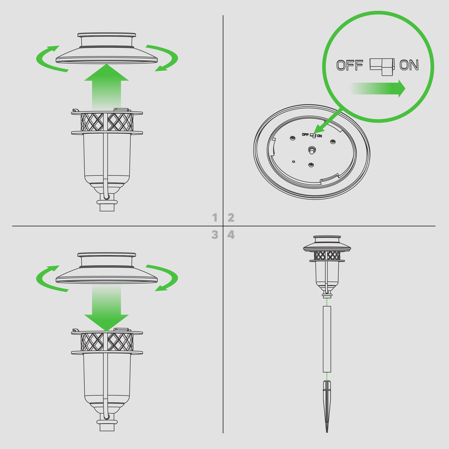 Classy Caps GL1101 Black Stainless Steel Landscape, Path & Garden Light - 2 Pk - Atlantic Lighting