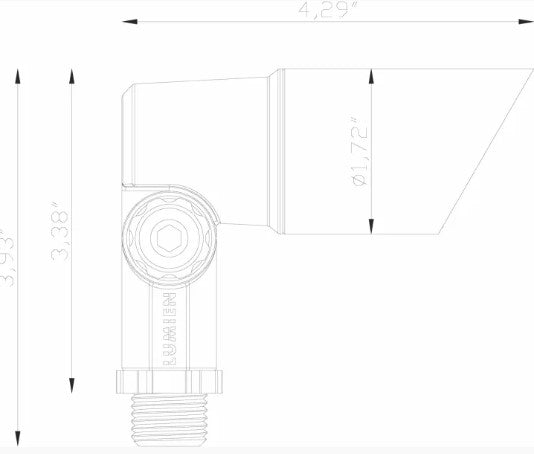 Lumien LAA-068-BK Black Aluminum Accessory Package, Micro, 60 Degree Uplight Shroud and Knuckle - w/ LAP-002 Black - Atlantic Lighting