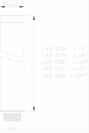 Lumien LAB-080 Accessory, Nano, 12" Quick Connect Riser - Atlantic Lighting