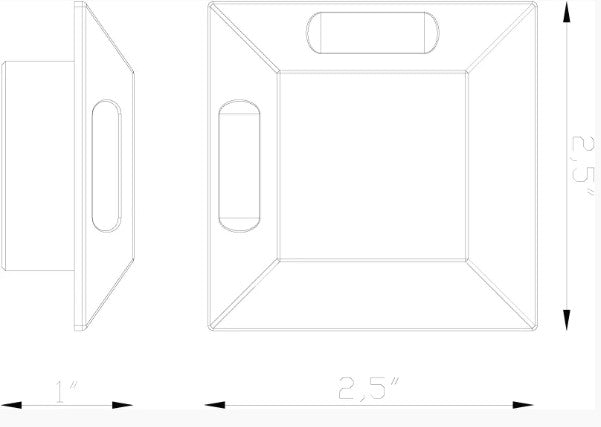 Lumien LAB-093 Micro Light Recessed Square 90 degree 2-Sided Light Accessory - Atlantic Lighting