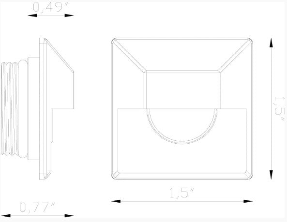 Lumien LAB-111 Nano Light, Recessed, Square, Half-Moon Accessory - Atlantic Lighting