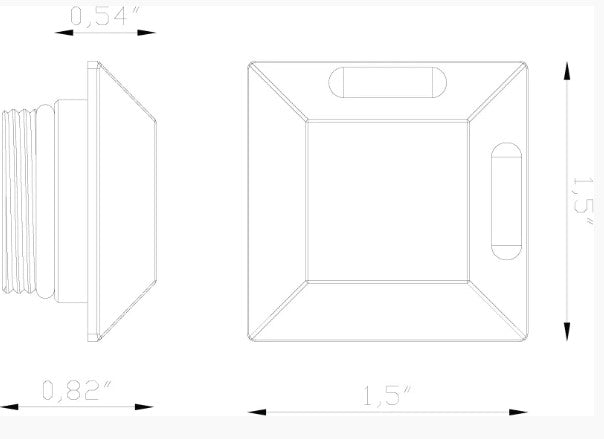 Lumien LAB-113 Nano Light, Recessed, Square, 90 Deg. 2-Sided Light Accessory - Atlantic Lighting