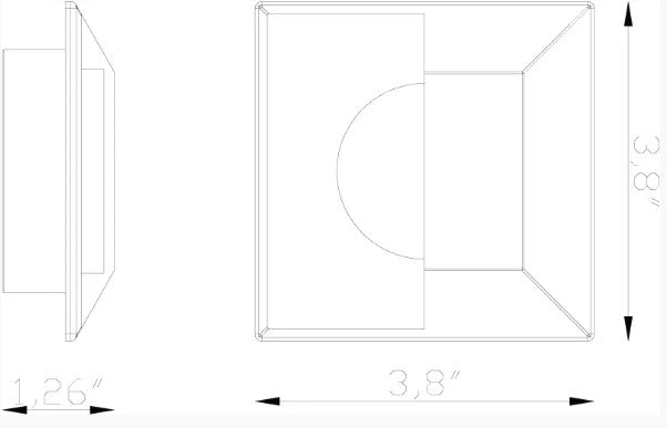 Lumien LAB-133 Macro Light, Recessed, Square, Half-Moon Accessory - Atlantic Lighting