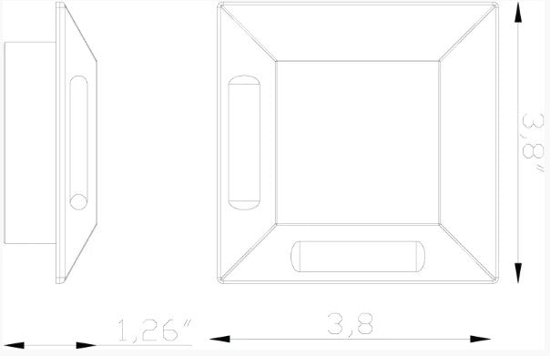 Lumien LAB-135 Macro Light, Recessed, Square, 90 2-Sided Light Accessory - Atlantic Lighting