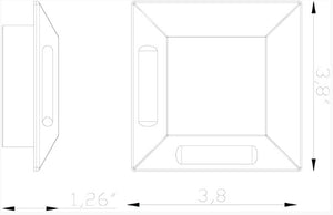 Lumien Macro Light, Recessed, Square, 90 2-Sided Light Accessory