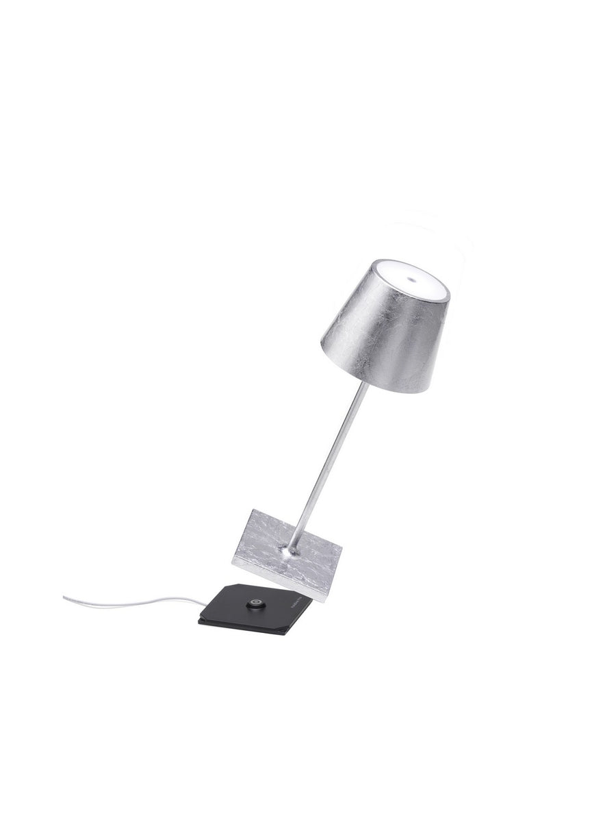 Zafferano LD0320BFA Poldina Pro Mini Table Lamp Silver leaf - Atlantic Lighting