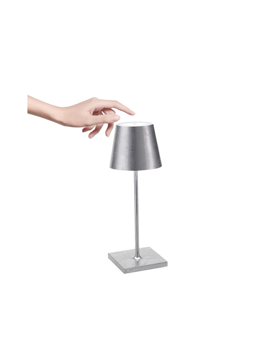 Zafferano LD0320BFA Poldina Pro Mini Table Lamp Silver leaf - Atlantic Lighting