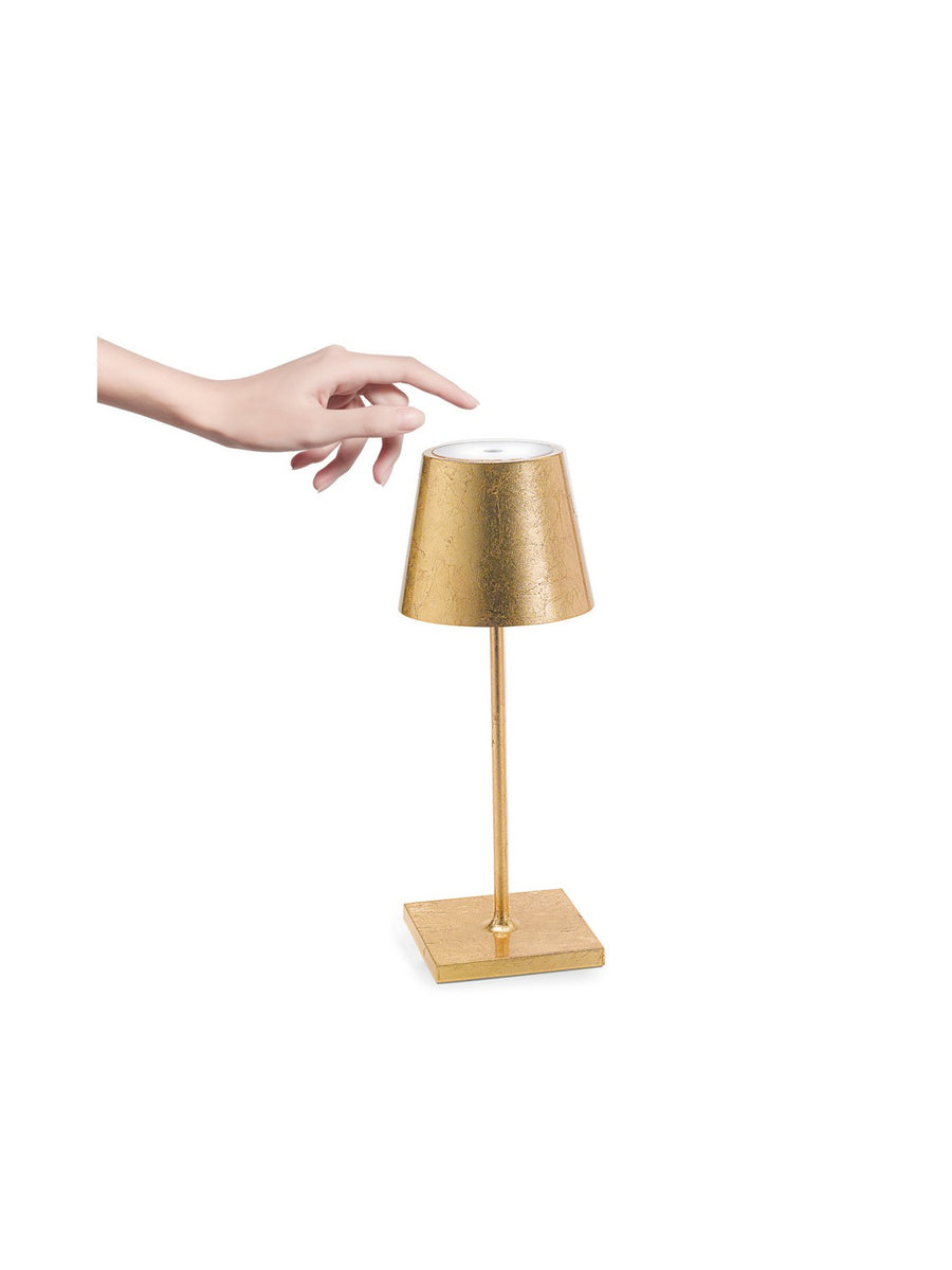 Zafferano LD0320BFO Poldina Pro Mini Table Lamp Gold leaf - Atlantic Lighting