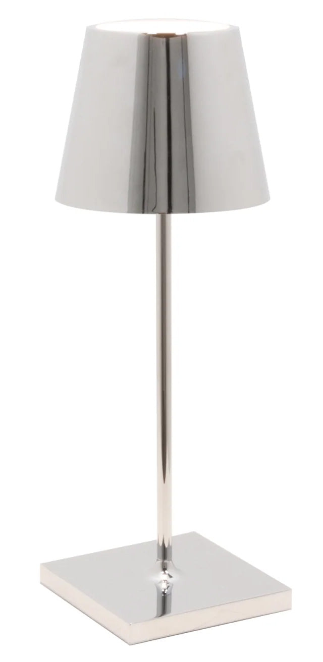 Zafferano LD0320C4 Poldina Mini Portable Table Lamp Glossy Chrome - Atlantic Lighting