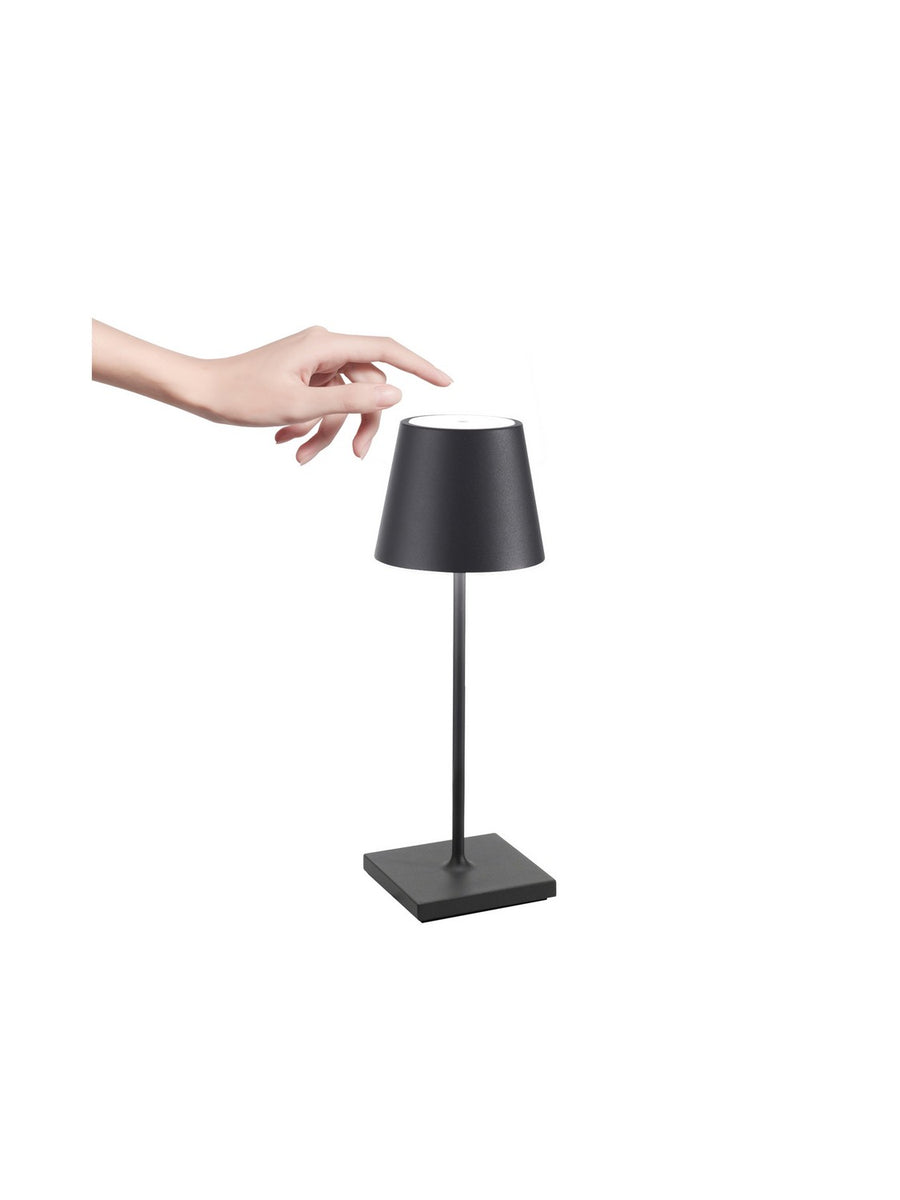 Zafferano LD0320N4 Poldina Pro Mini Portable Table Lamp Dark grey - Atlantic Lighting