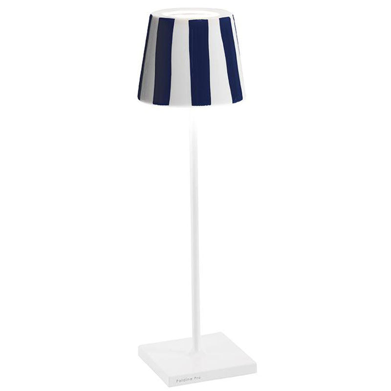 Zafferano LD0340BC3 Poldina Lido Table Lamp White / Blue Stripes - Atlantic Lighting