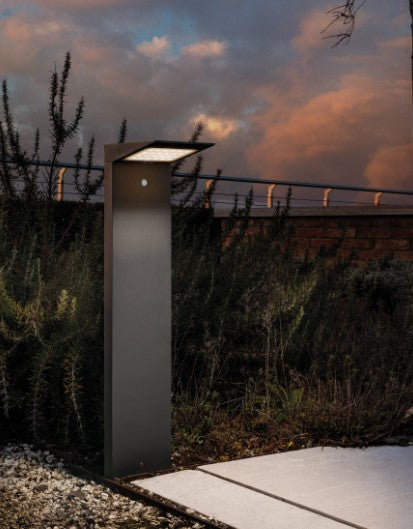 Zafferano LD0402G3 Solar Bollard Dark Grey - Atlantic Lighting