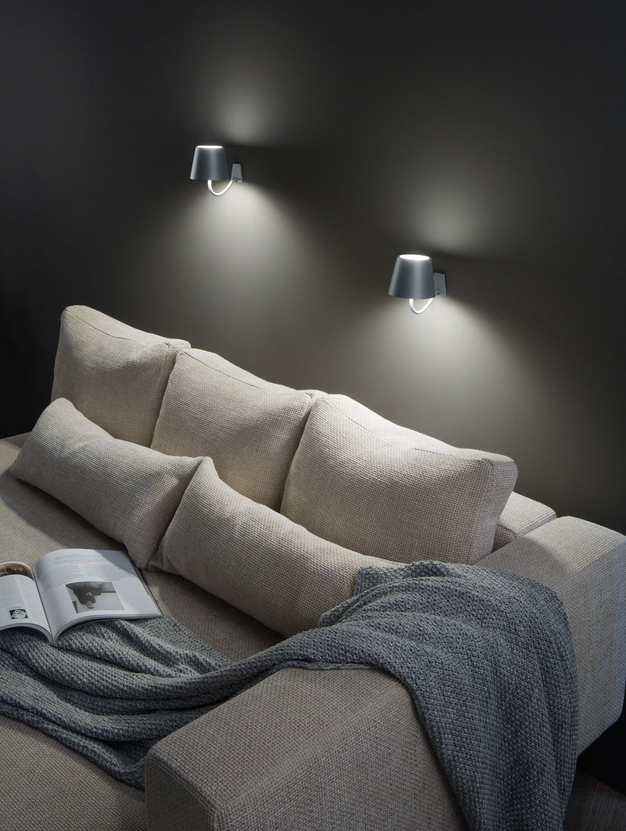 Zafferano LD0688B4 Poldina Wall Magnetic Lamp White - Atlantic Lighting