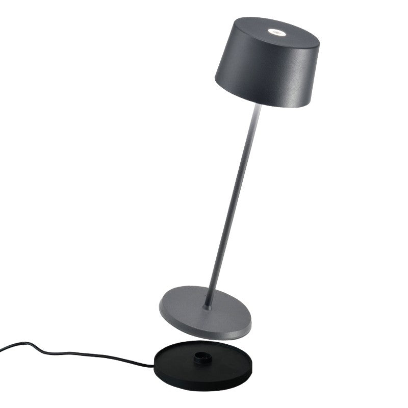 Zafferano LD0850N4 Olivia Pro Table Lamp Dark Grey - Atlantic Lighting