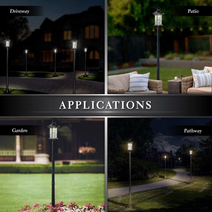 Classy Caps LPB59 Black Aluminum Lamp Post Base - Atlantic Lighting