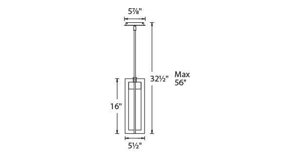 WAC PD-W48616-BK Chamber 16" Pendant 3000K Black - Atlantic Lighting